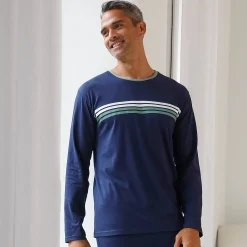 Gestreept pyjamashirt met lange mouwen