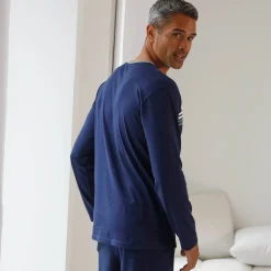 Gestreept pyjamashirt met lange mouwen