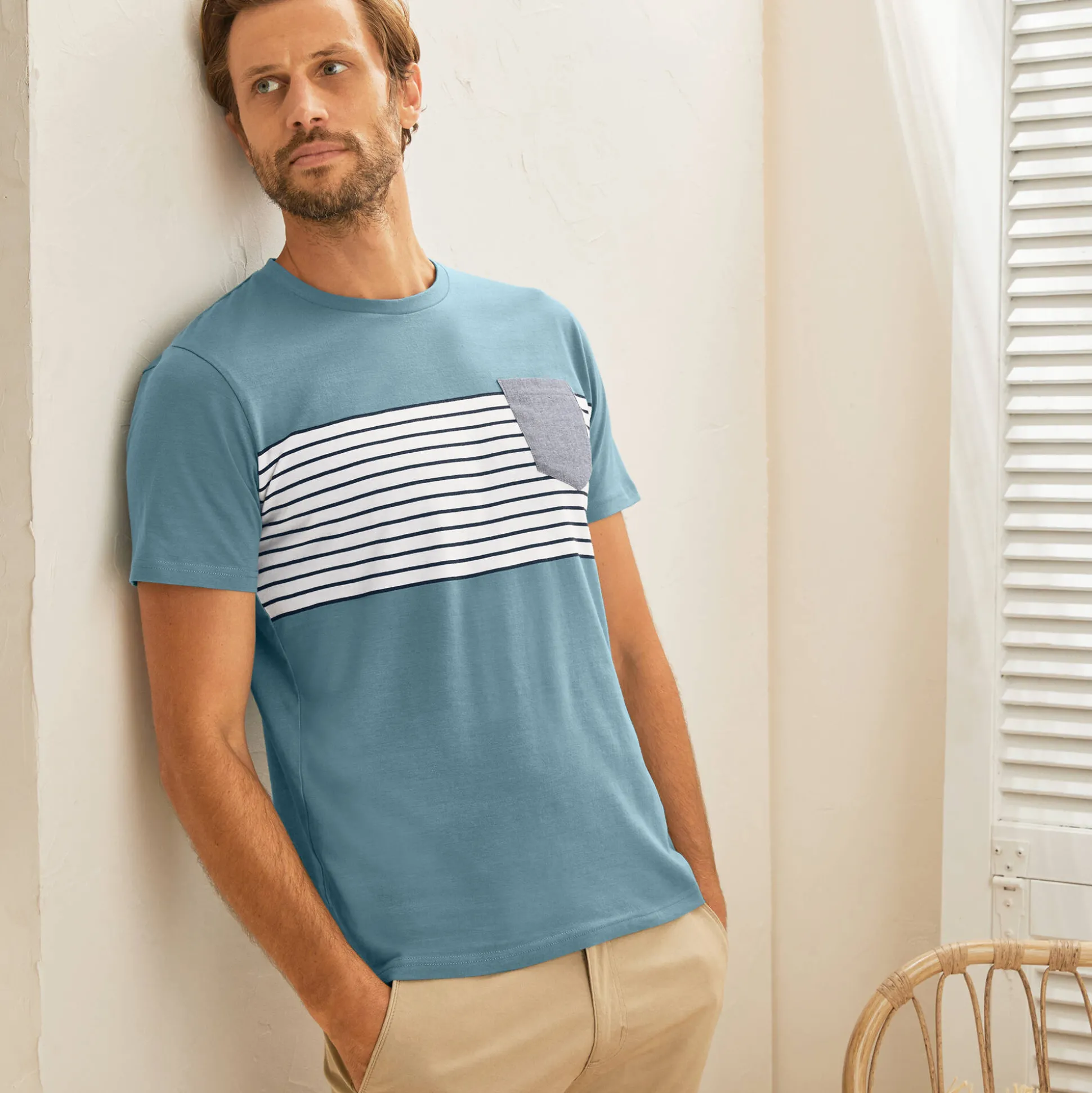 Gestreept T-shirt met korte mouwen