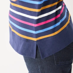 Gestreept T-shirt met lange mouwen, goudkleurig hartje