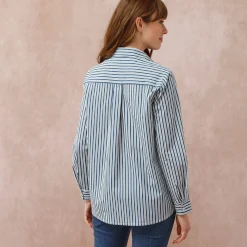 Gestreepte bloes met knoopsluiting