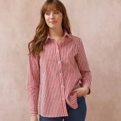 Gestreepte bloes met knoopsluiting