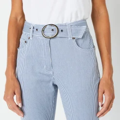 Gestreepte broek in recht model, voor kleine gestaltes