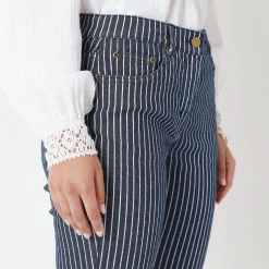 Gestreepte 7/8-jeans