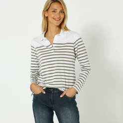 Gestreepte polo in jerseytricot