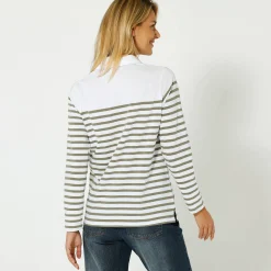 Gestreepte polo in jerseytricot