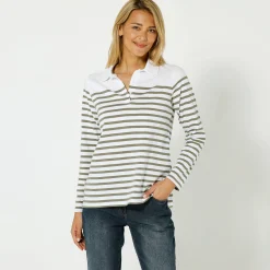 Gestreepte polo in jerseytricot