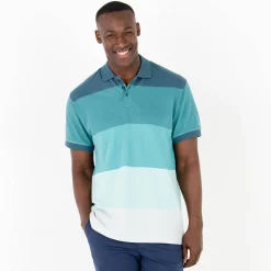 Gestreepte polo in piquétricot, korte mouwen