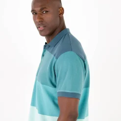 Gestreepte polo in piquétricot, korte mouwen