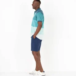 Gestreepte polo in piquétricot, korte mouwen