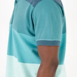 Gestreepte polo in piquétricot, korte mouwen