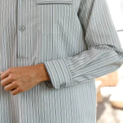 Gestreepte pyjama in liketstijl - katoenflanel