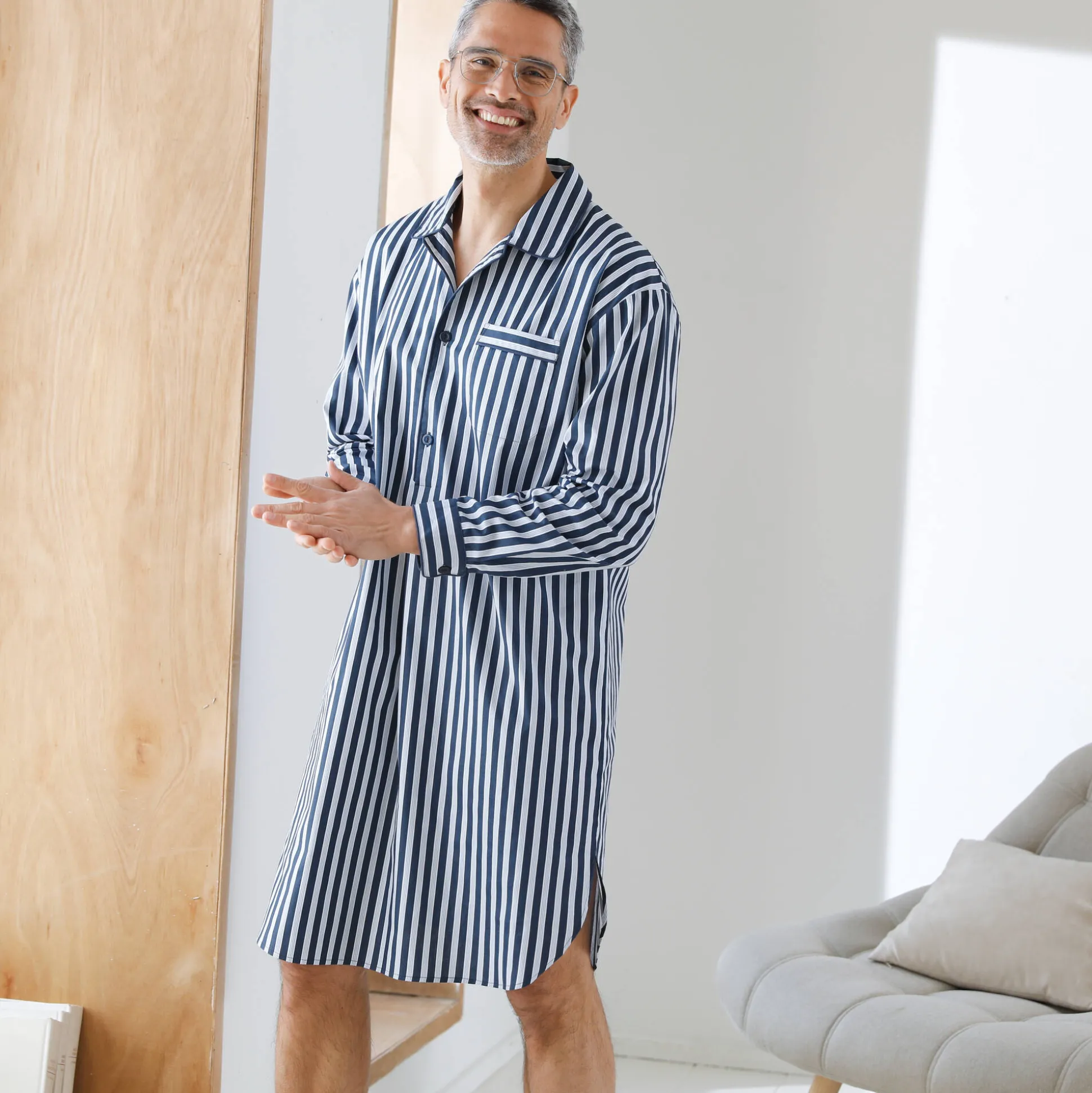 Gestreepte pyjama in liketstijl - katoenpopeline