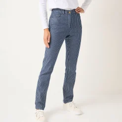 Gestreepte rechte jeans