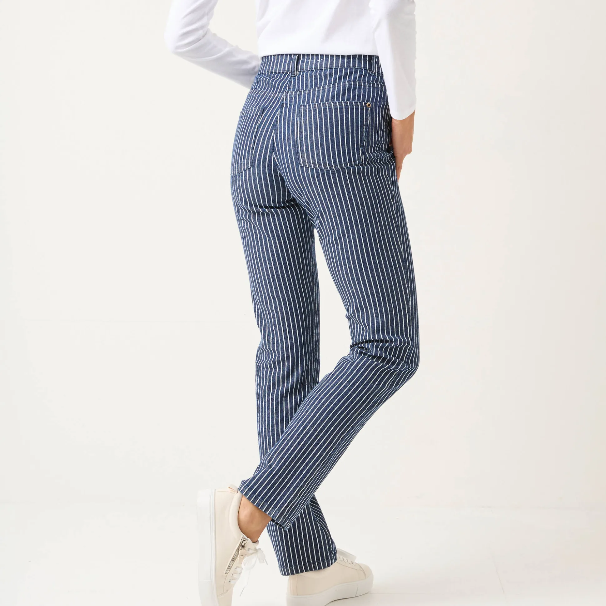 Gestreepte rechte jeans