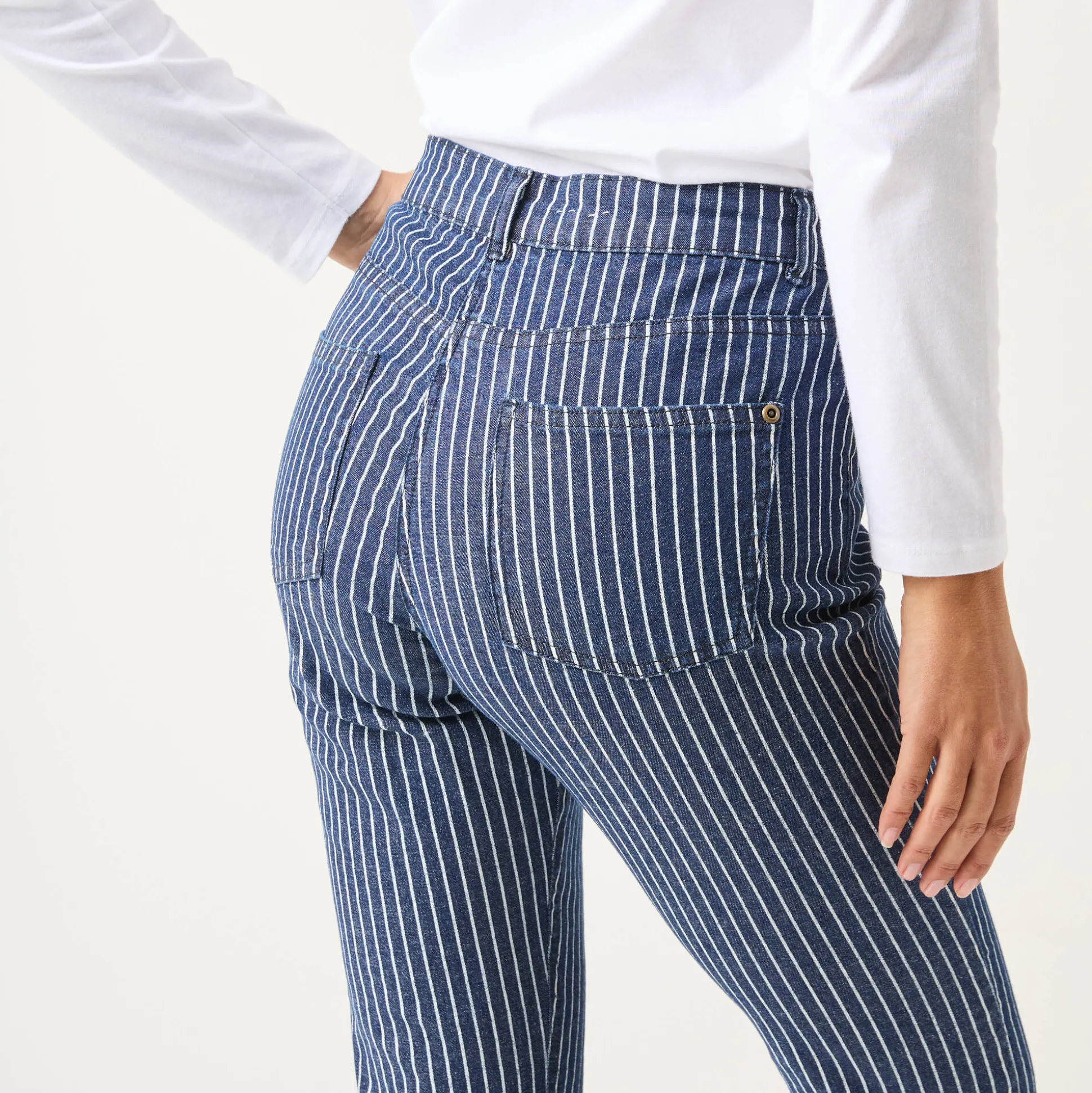 Gestreepte rechte jeans