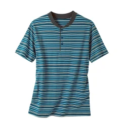 Gestreepte shortama met Tunesische hals