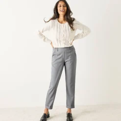 Gestreepte tapered 7/8-broek