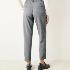 Gestreepte tapered 7/8-broek