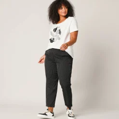 Gestreepte tapered 7/8-broek