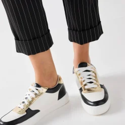 Gestreepte tapered 7/8-broek