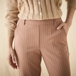 Gestreepte tapered 7/8-broek