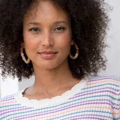Gestreepte trui met aflopend effect, patenttricot
