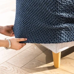 Getextureerde, bi-rekbare hoes voor zitbank en fauteuil met armleuningen