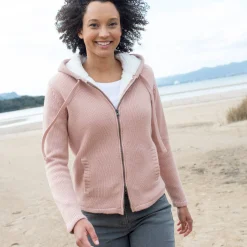 Gevoerd vest in spikkeltricot met rits