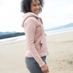 Gevoerd vest in spikkeltricot met rits