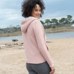 Gevoerd vest in spikkeltricot met rits