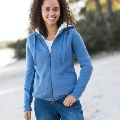 Gevoerd vest in spikkeltricot met rits