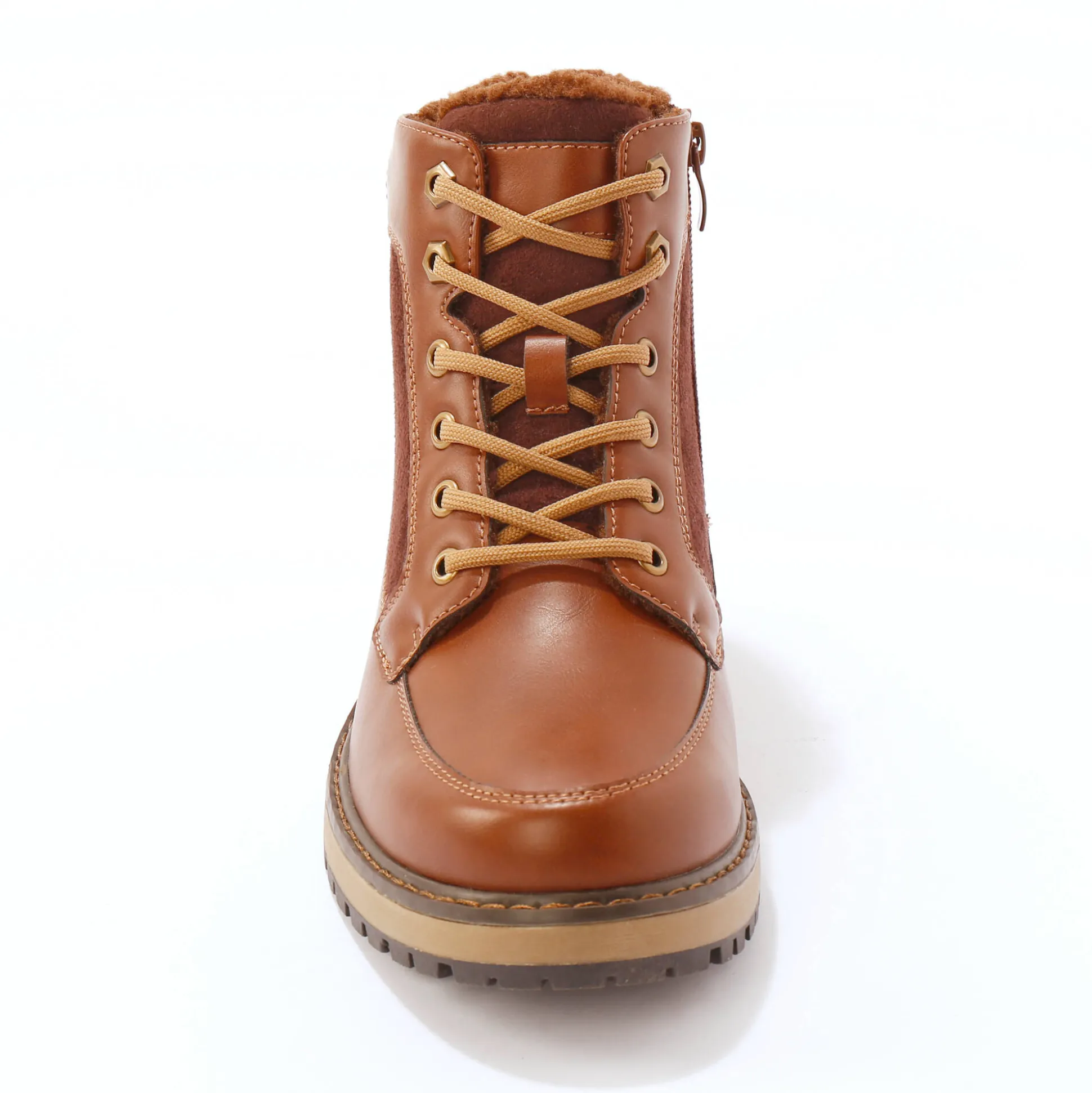 Gevoerde boots met veters en rits