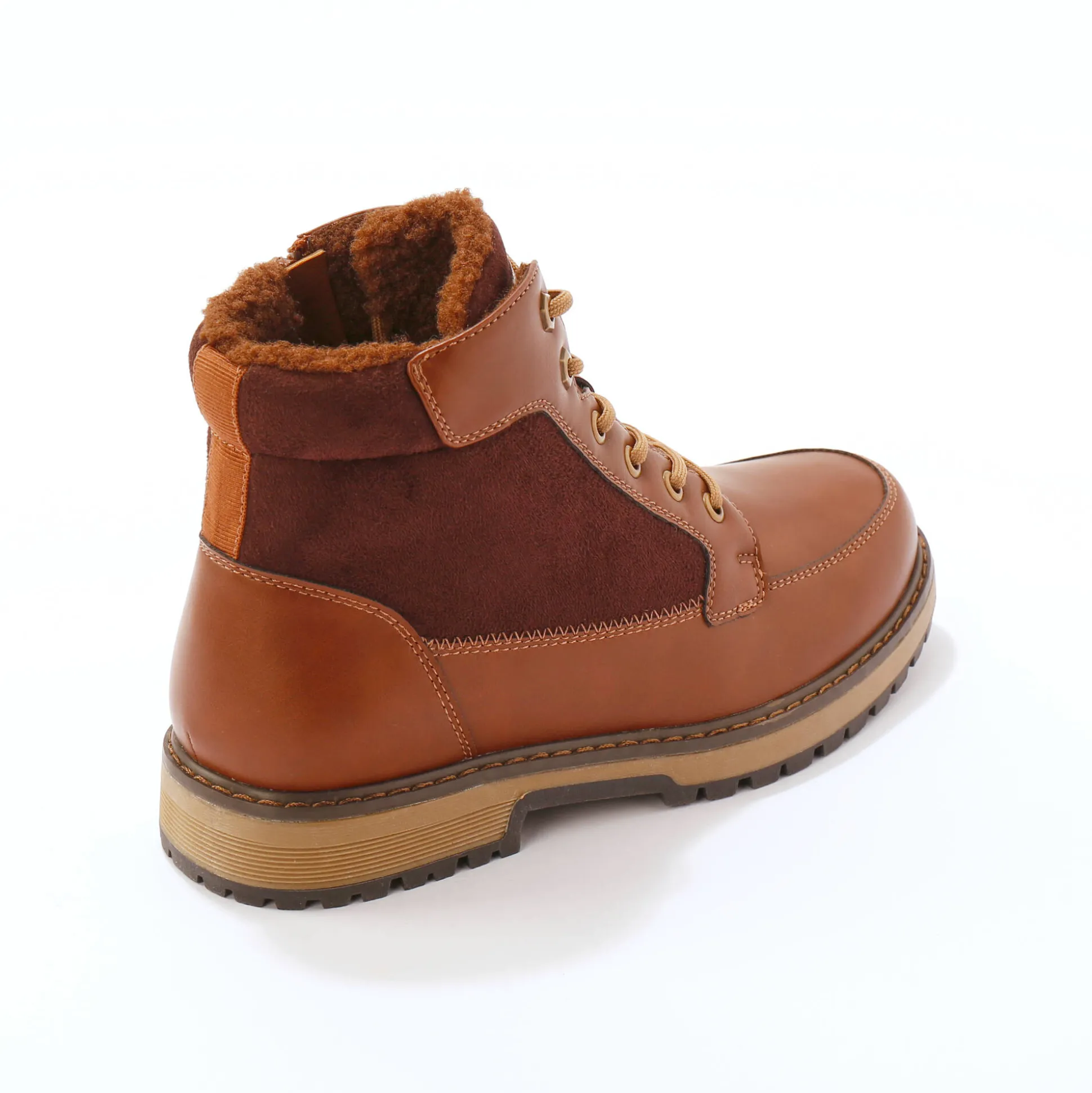 Gevoerde boots met veters en rits