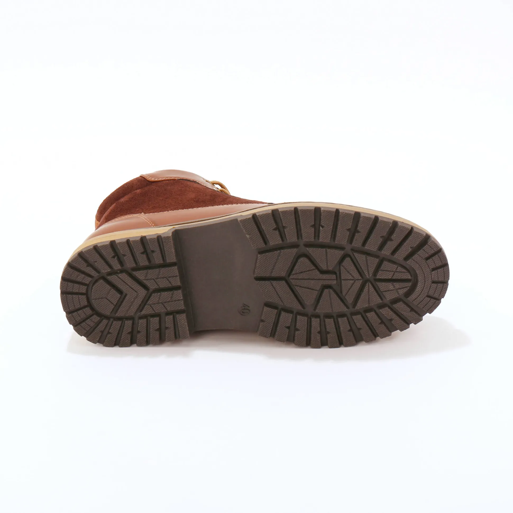 Gevoerde boots met veters en rits