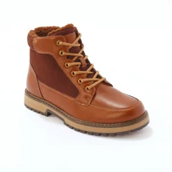 Gevoerde boots met veters en rits