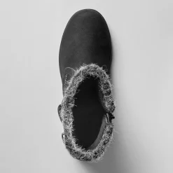 Gevoerde bottines met suedine-effect