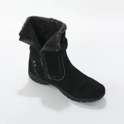 Gevoerde bottines met suedine-effect