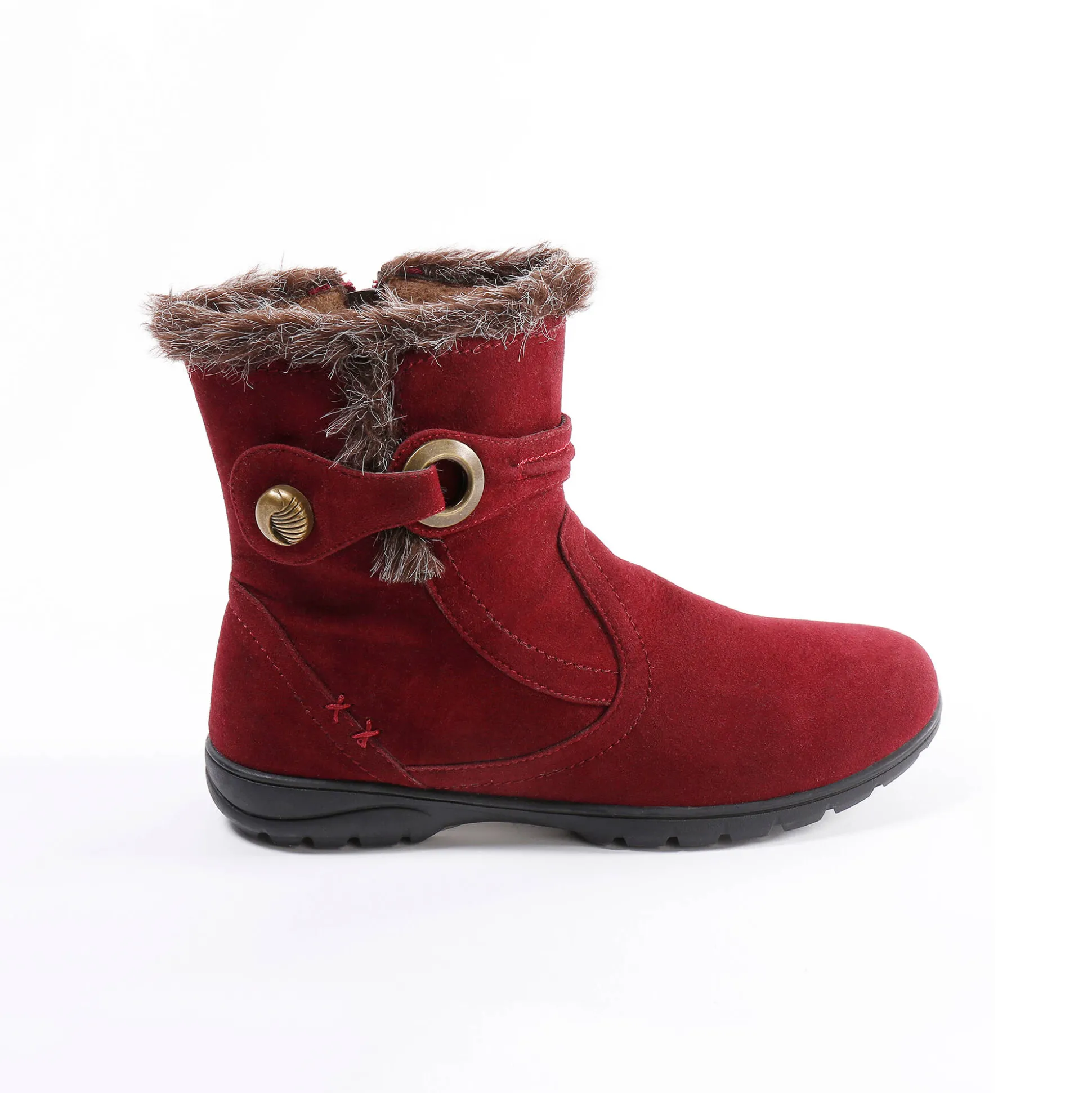 Gevoerde bottines met suedine-effect