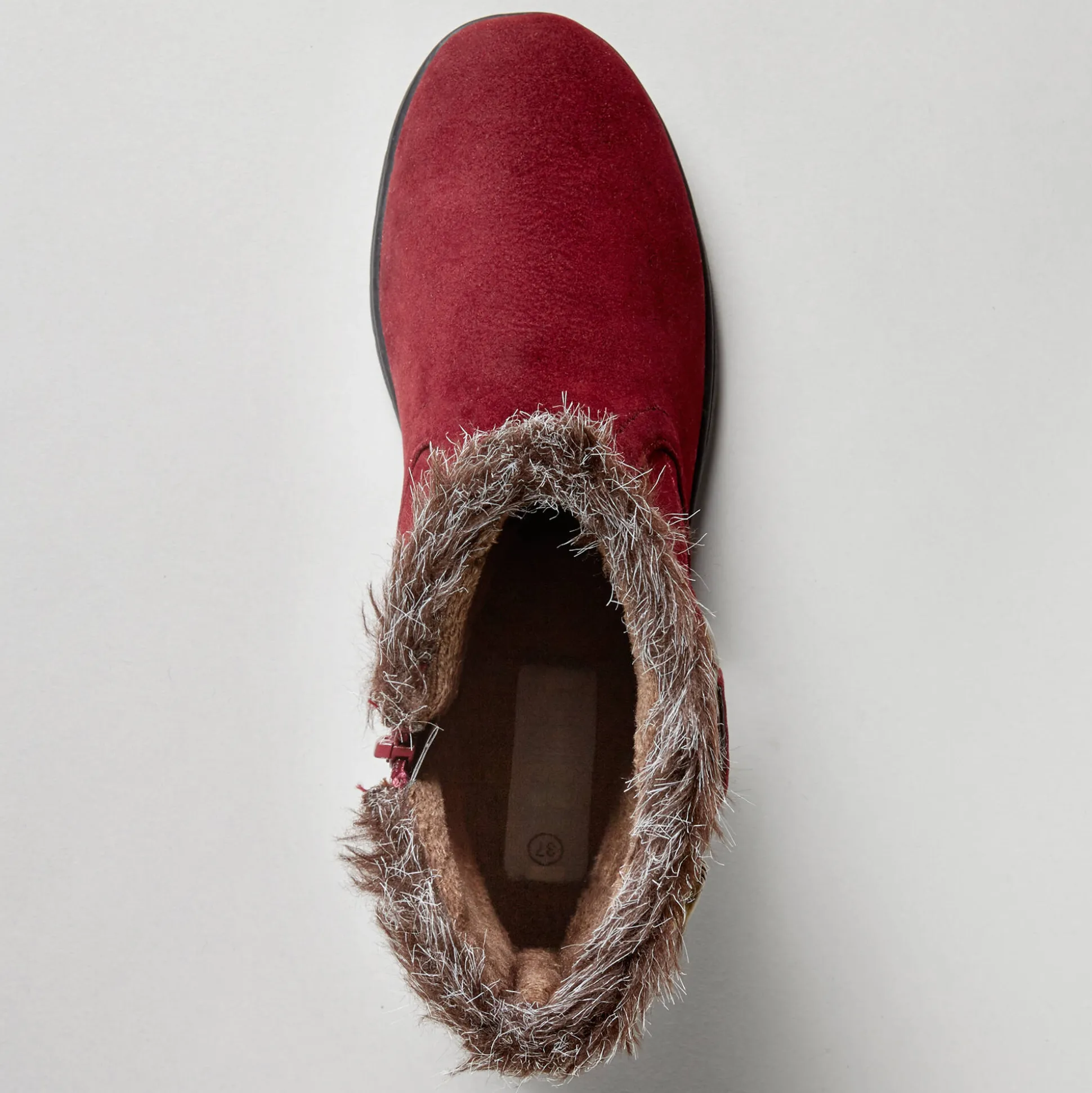 Gevoerde bottines met suedine-effect