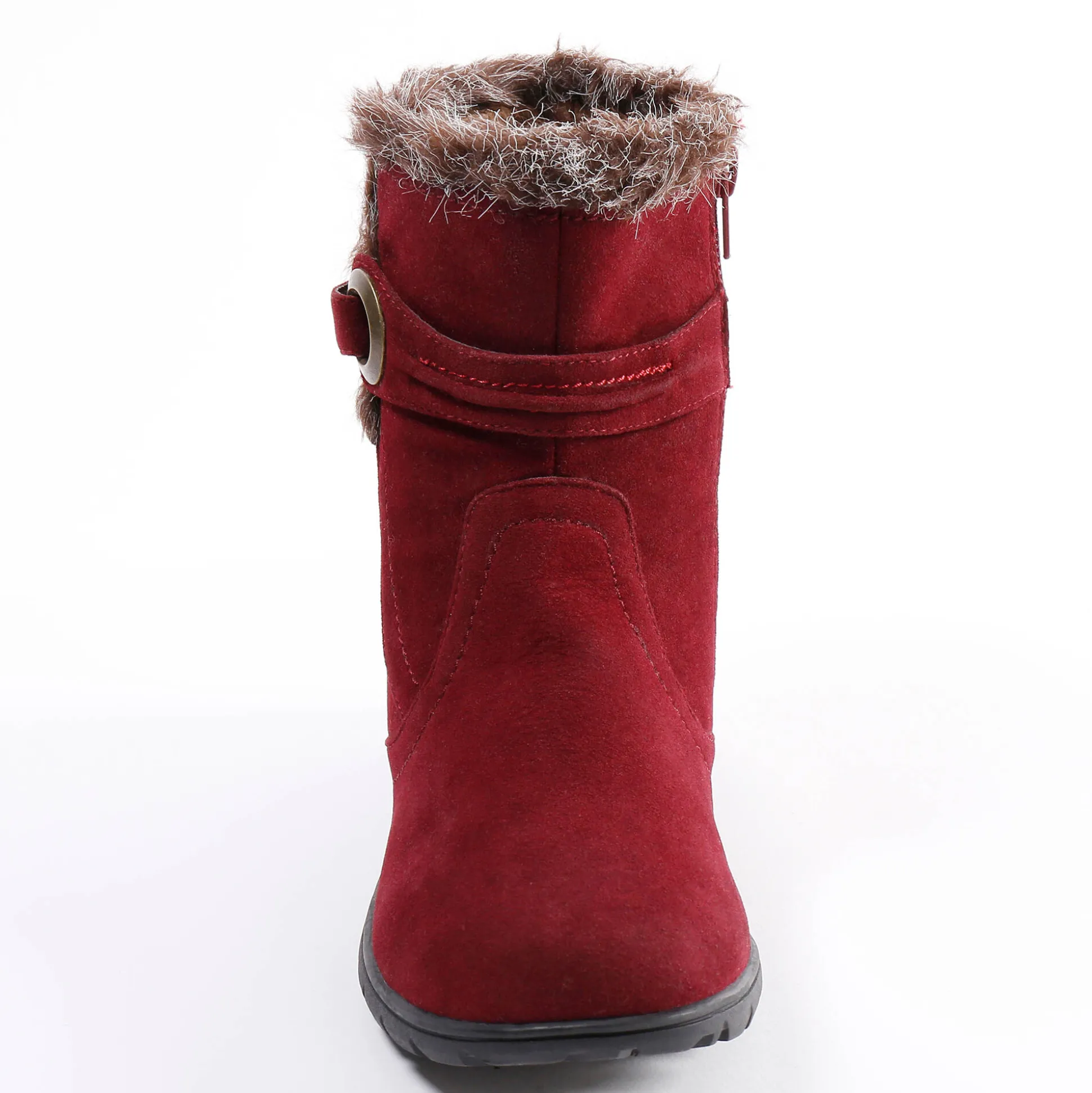 Gevoerde bottines met suedine-effect