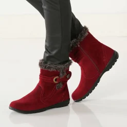 Gevoerde bottines met suedine-effect