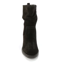 Gevoerde laarzen in plisséleer