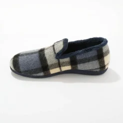 Gevoerde muiltjes met ruitjes, pantoffelmodel