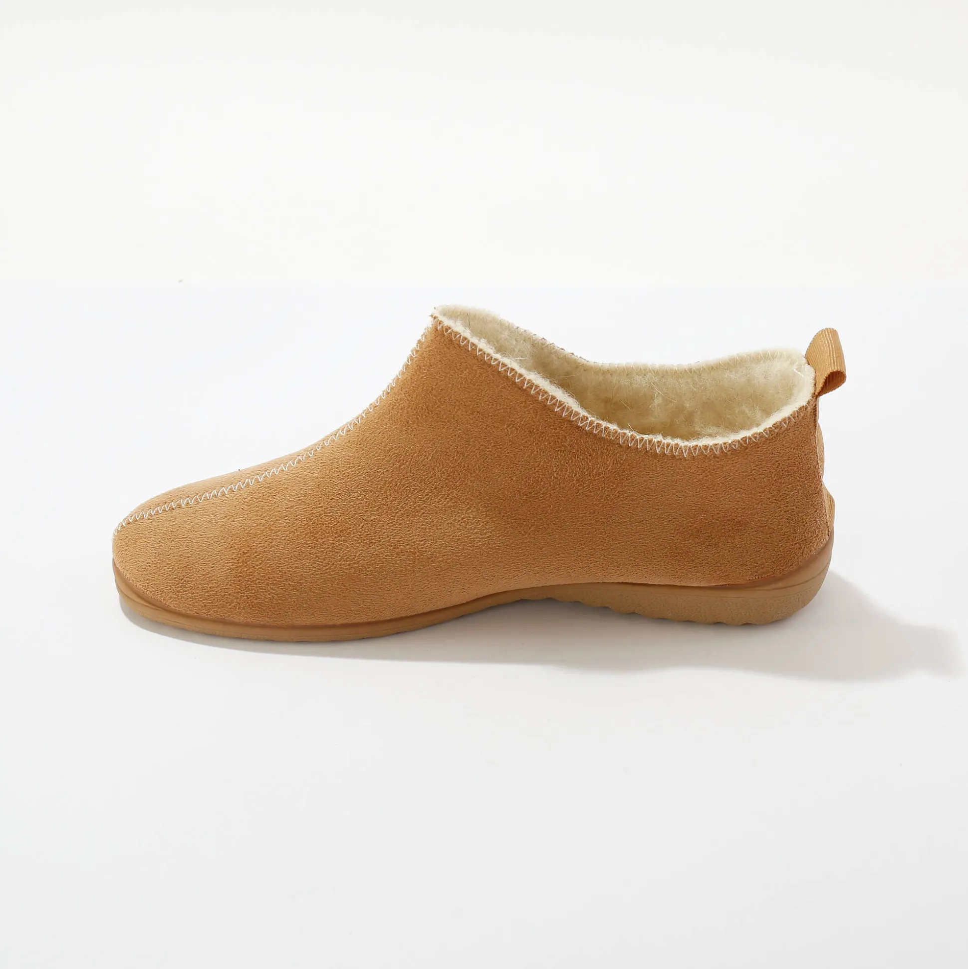 Gevoerde pantoffels, suedine