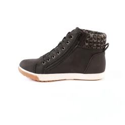 Gevoerde sneakers met hoge schacht, enkelrand in tricot