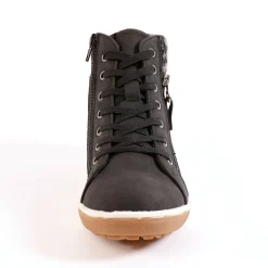 Gevoerde sneakers met hoge schacht, enkelrand in tricot