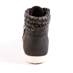 Gevoerde sneakers met hoge schacht, enkelrand in tricot