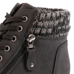Gevoerde sneakers met hoge schacht, enkelrand in tricot