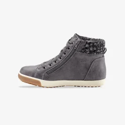 Gevoerde sneakers met hoge schacht, enkelrand in tricot